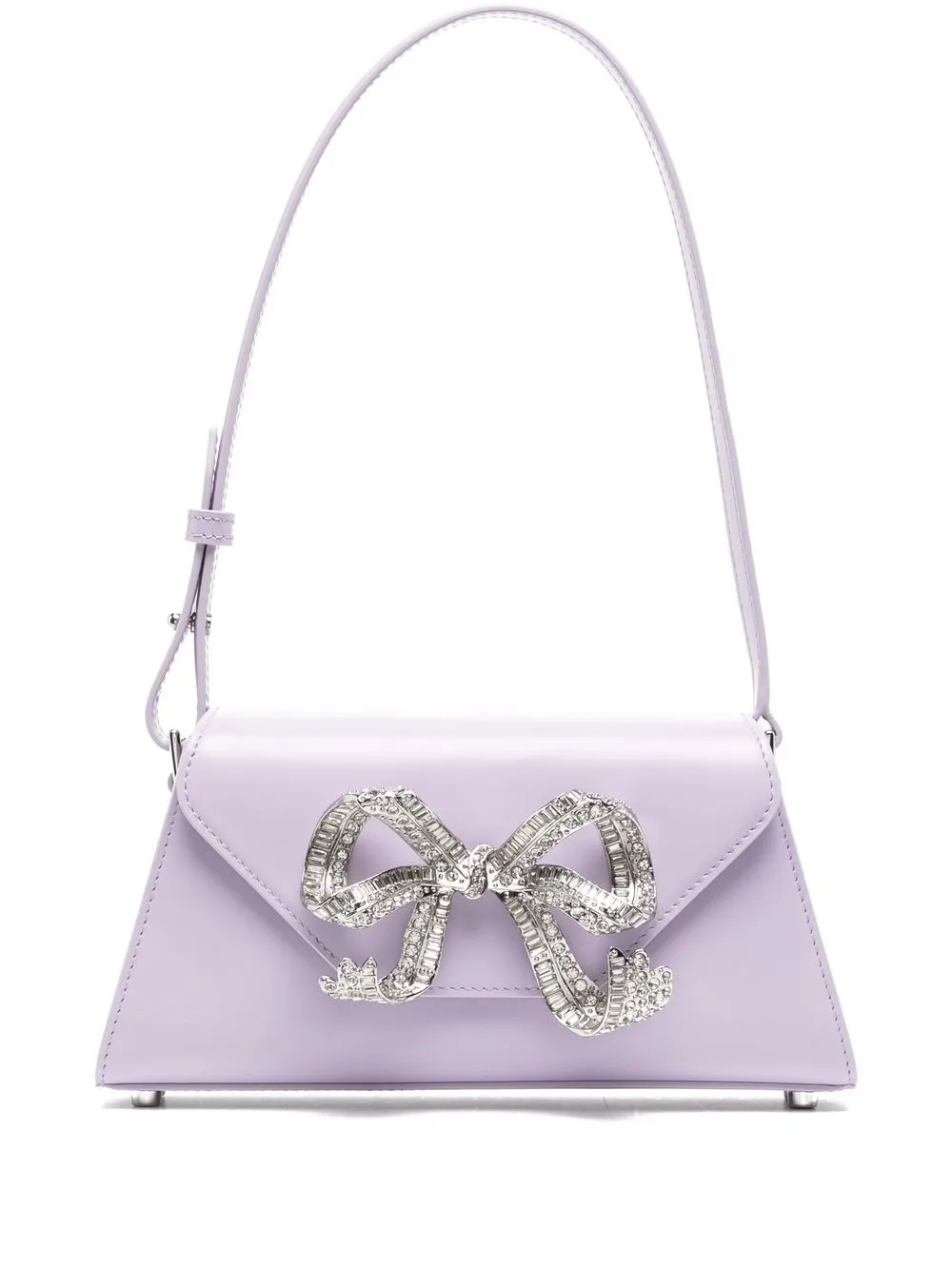 

Self-Portrait bow embellished leather shoulder bag - Purple