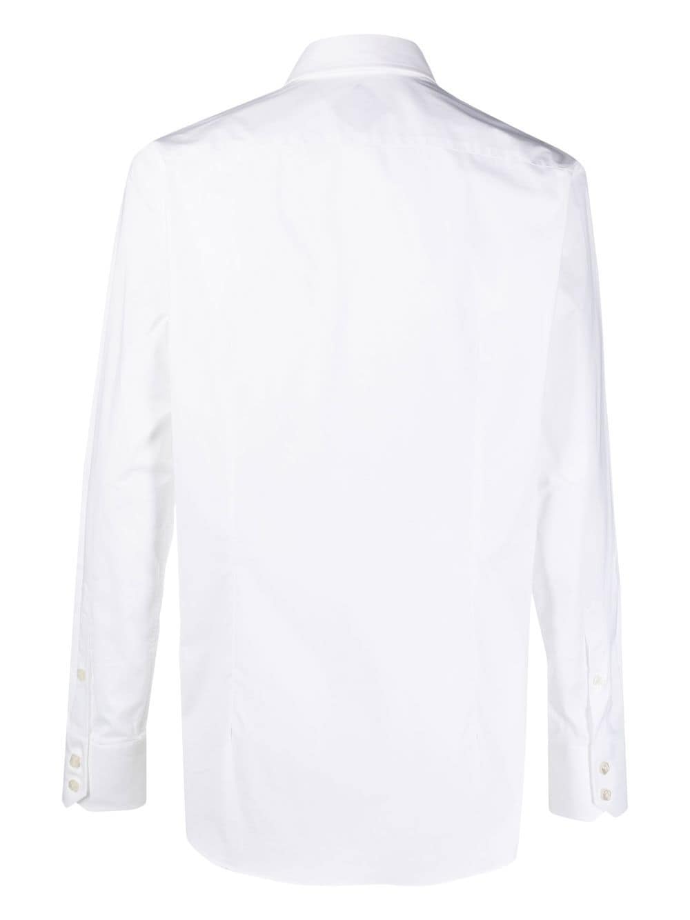 Shop Billionaire Logo-embroidered Long-sleeved Shirt In White