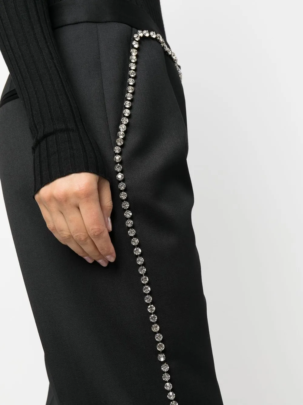Dodo Bar Or Sophia Pointelle-knit Flared Pants In Black