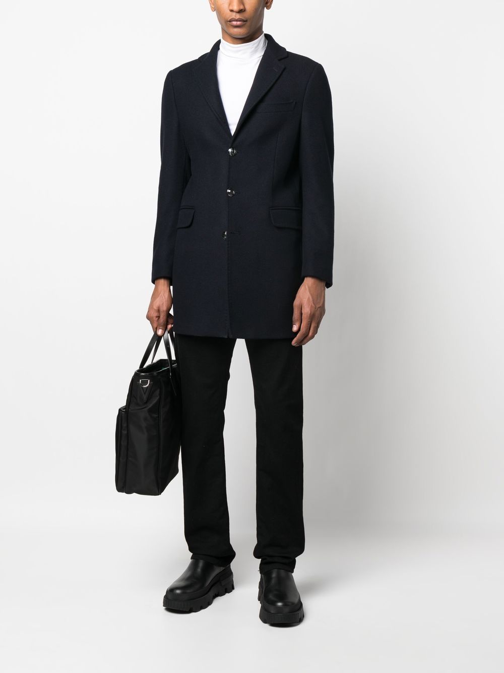 Roberto Cavalli single-breasted wool-cashmere coat - Blue