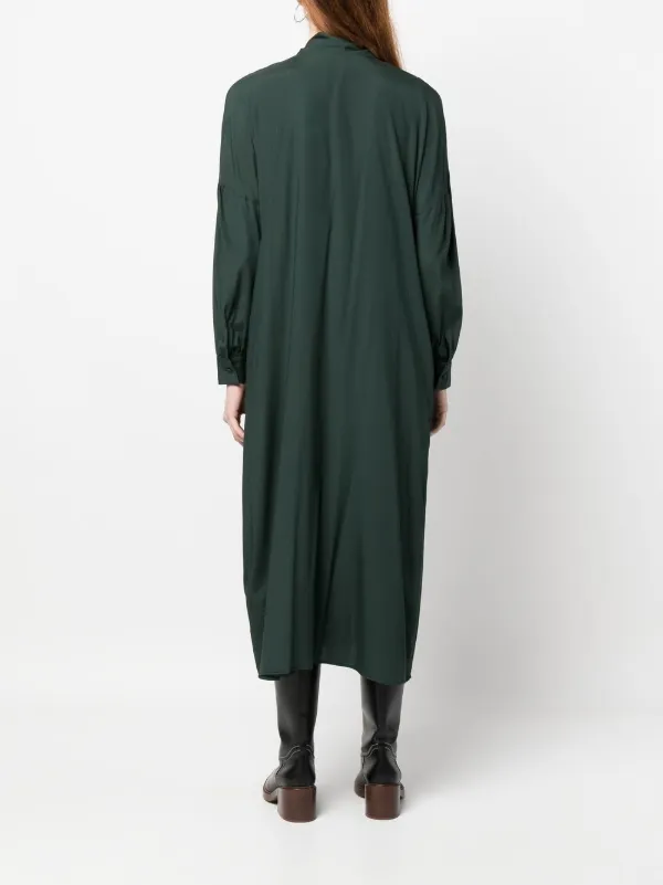 Paula Scarf Detail Scoop Neck Dress - Green