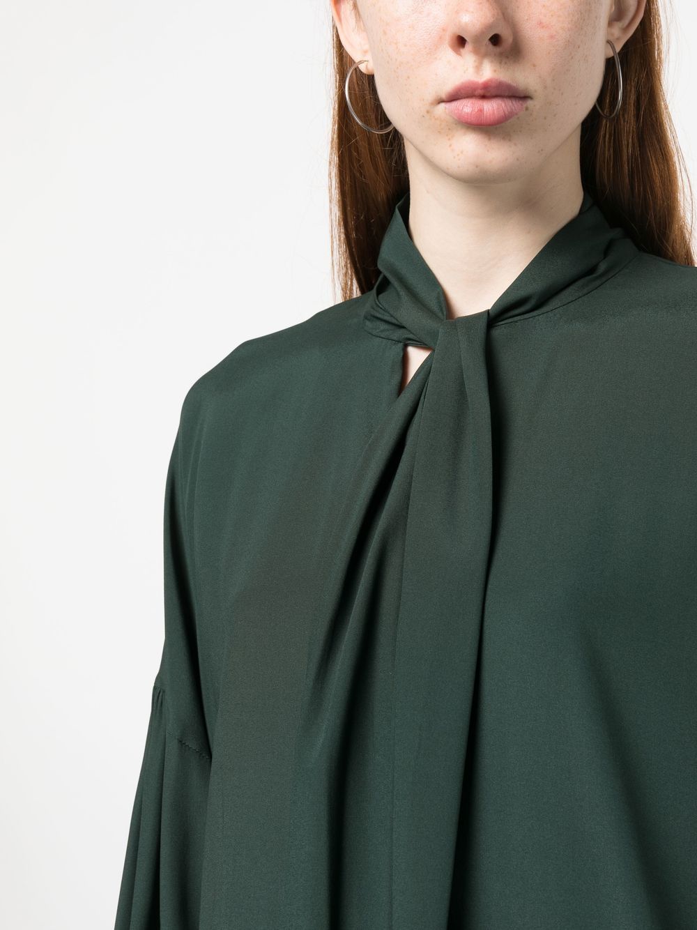 Shop Paula Scarf-detail Scoop Neck Dress In Green