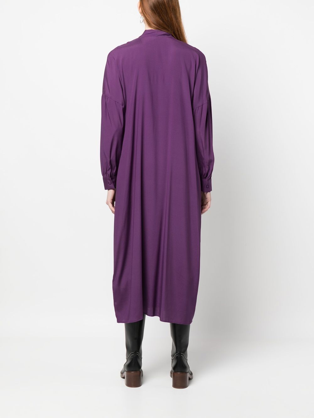 Shop Paula Scarf-detail Midi Dress In Purple