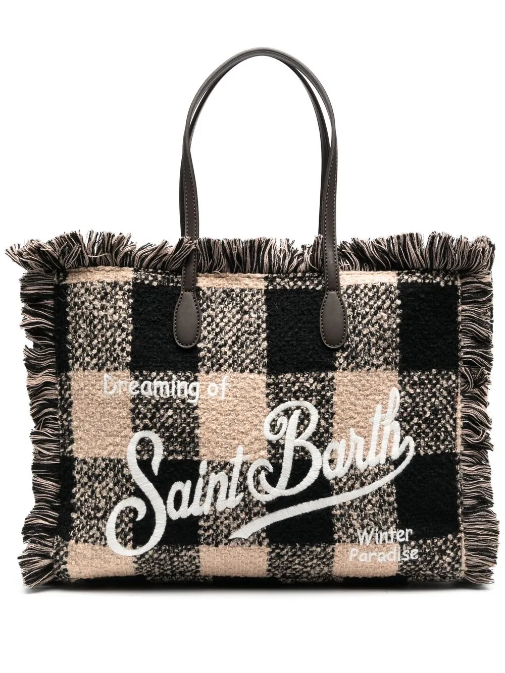 

MC2 Saint Barth Vanity frayed-tweed shoulder bag - Brown