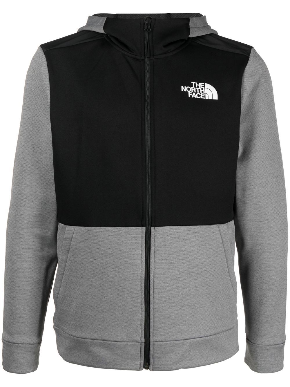 

The North Face logo-embroidered colour-block hoodie - Grey