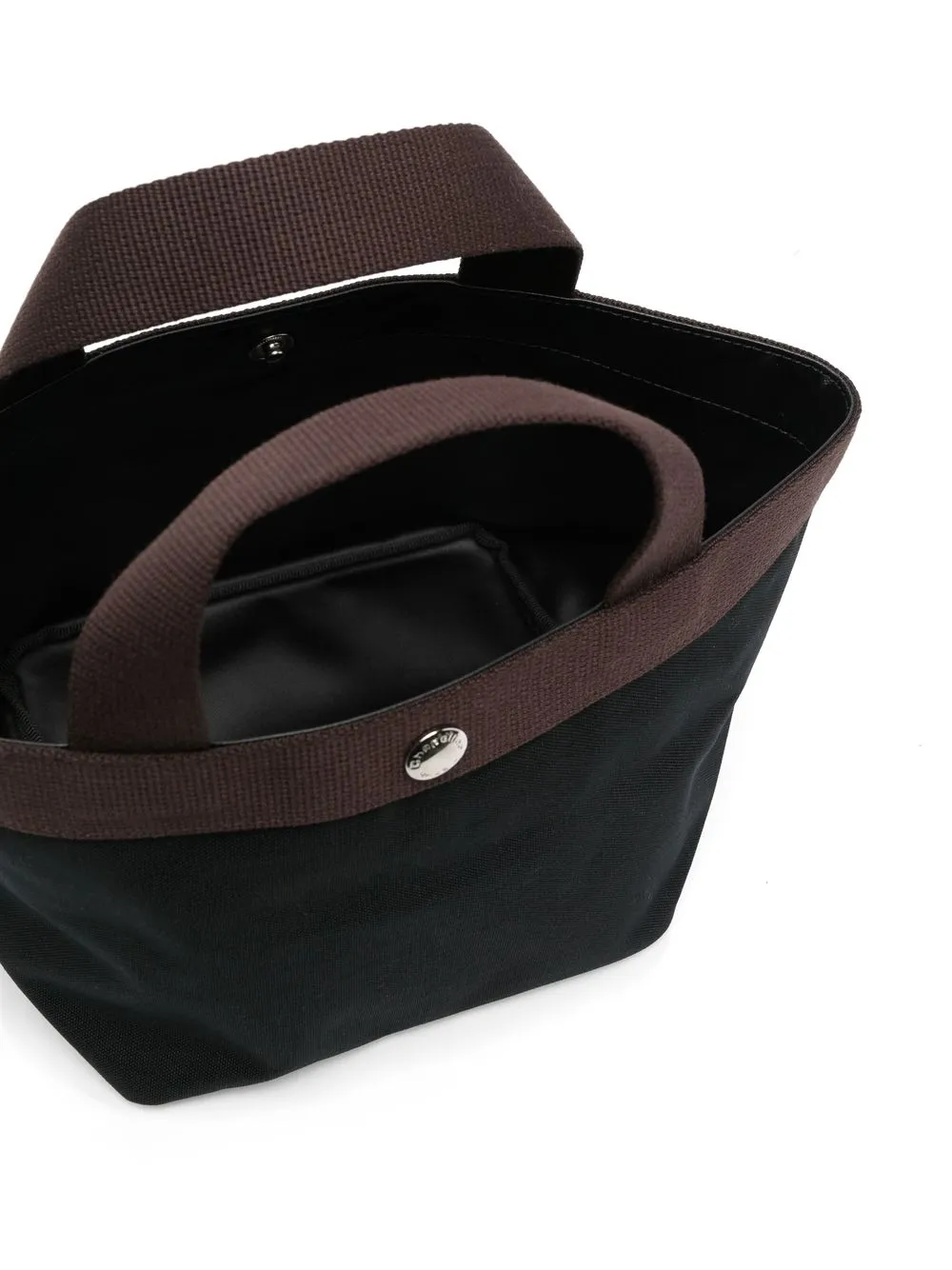 Herve Chapelier Small Button-fastening Tote Bag In Black