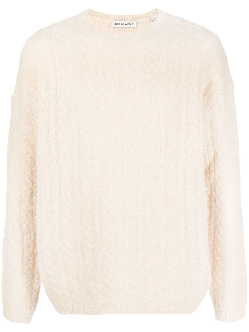 Our Legacy Popover Cable-knit Alpaca-blend Jumper In Neutrals