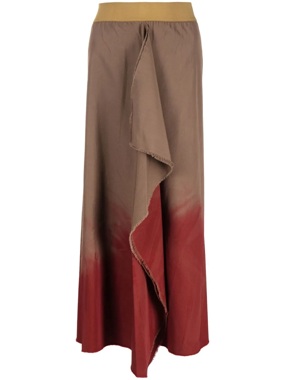 

Uma Wang draped-detailing midi-skirt - Brown