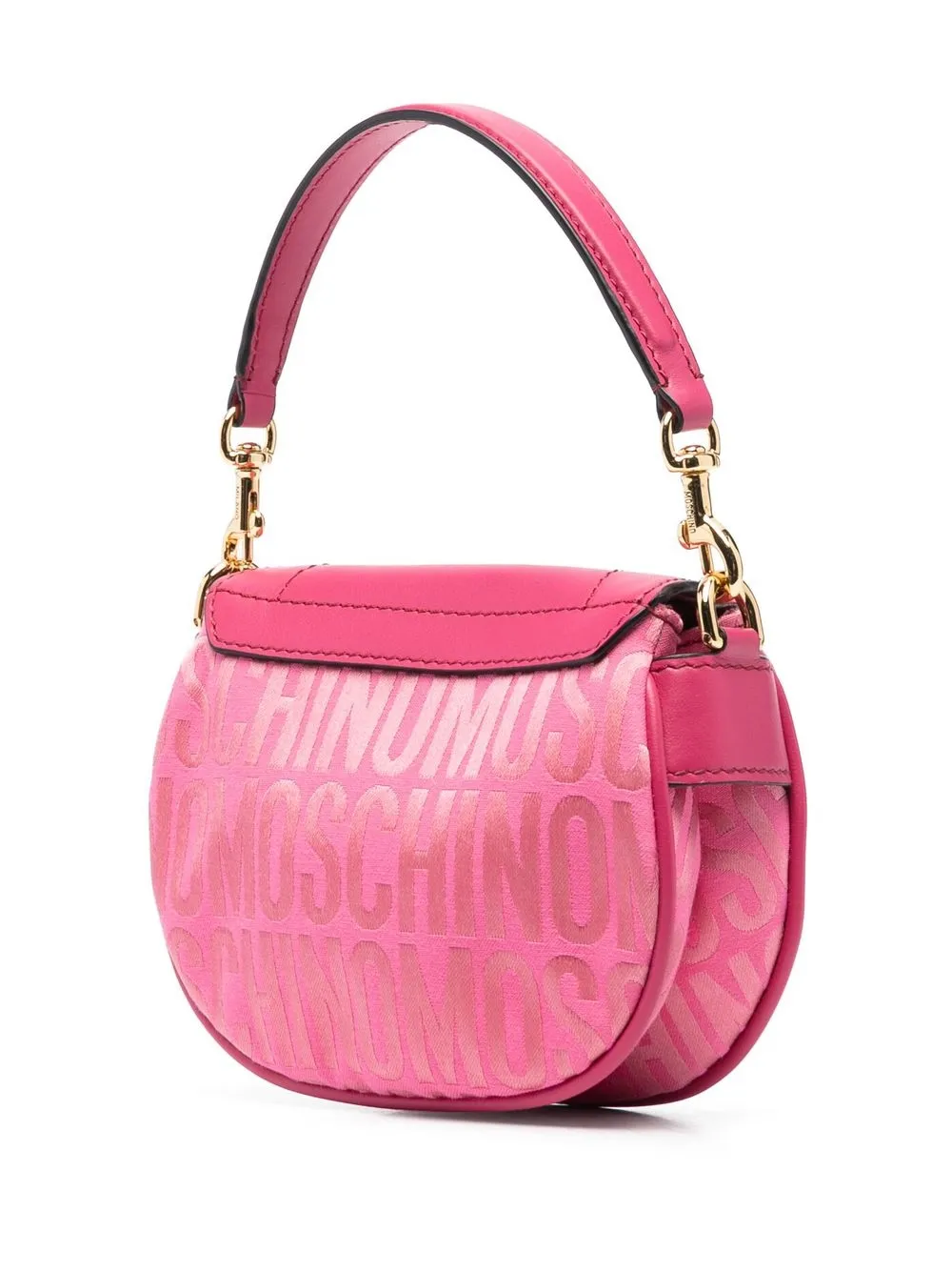 Moschino Pink Logo Stamp Monogram Shoulder Bag | ModeSens