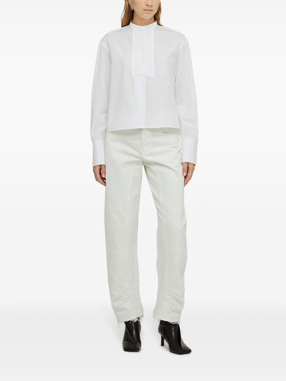 Jil Sander band-collar cotton shirt - White