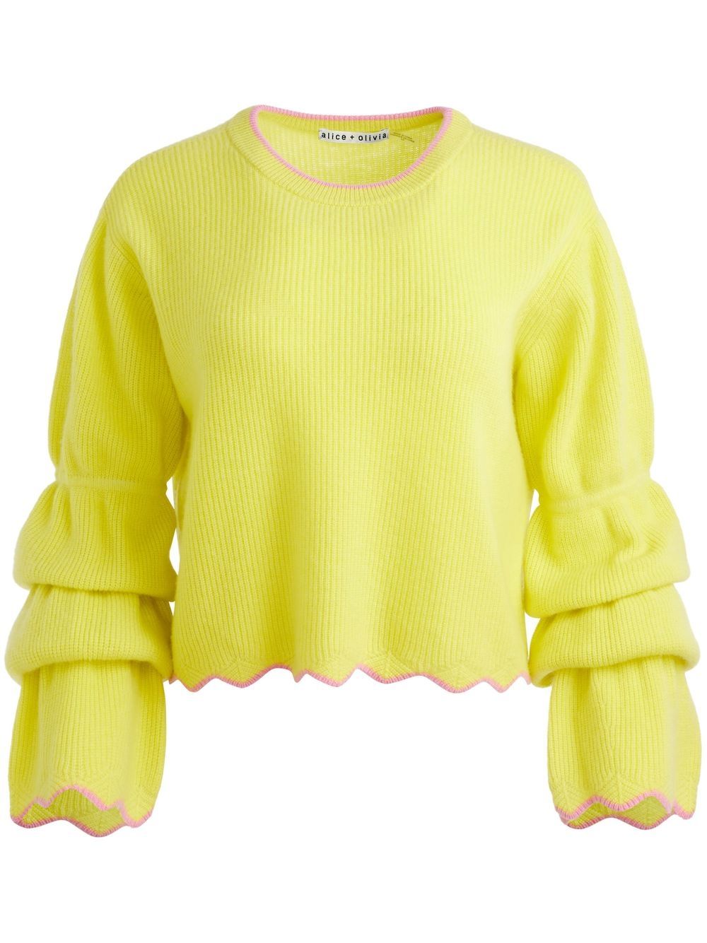 

alice + olivia Foss cropped knit pullover - Yellow