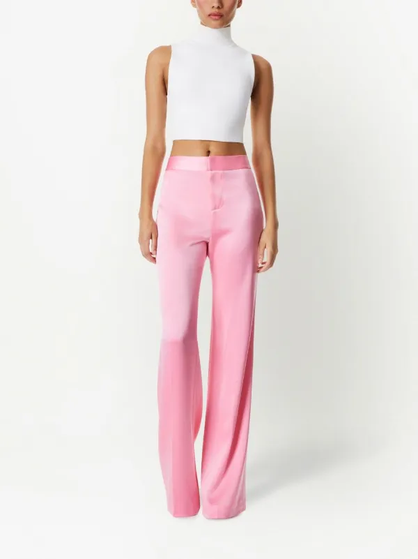 Alice + Olivia Deanna satin-finish Palazzo Pants | Pink | FARFETCH