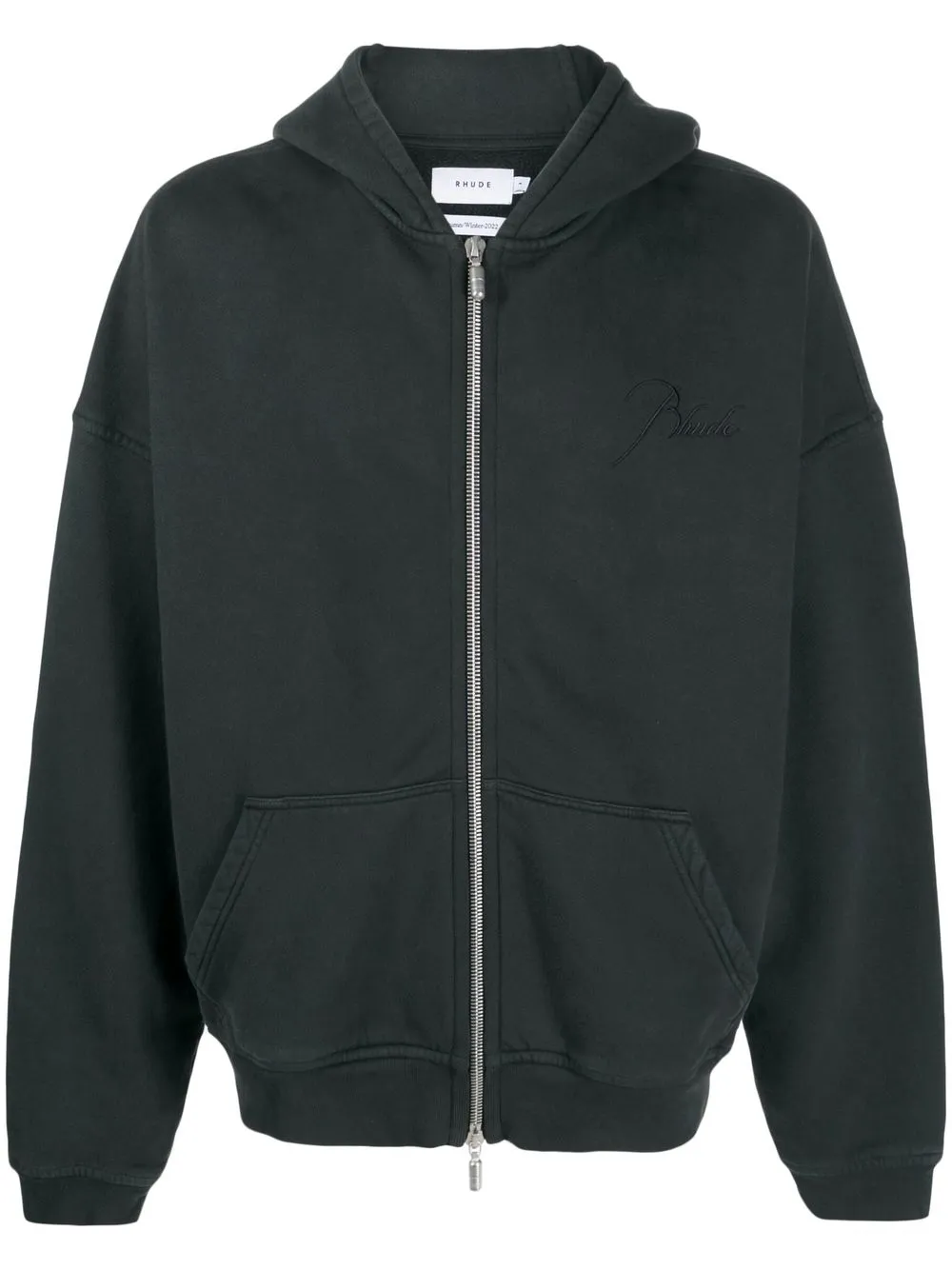 

Rhude logo-embroidered hoodie - Black
