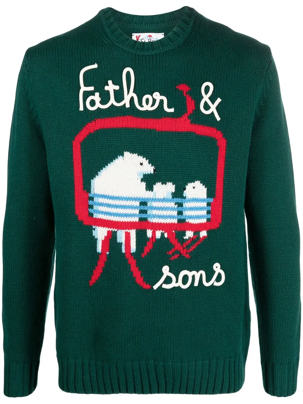 

MC2 Saint Barth slogan-appliqué intarsia-knit jumper - Green