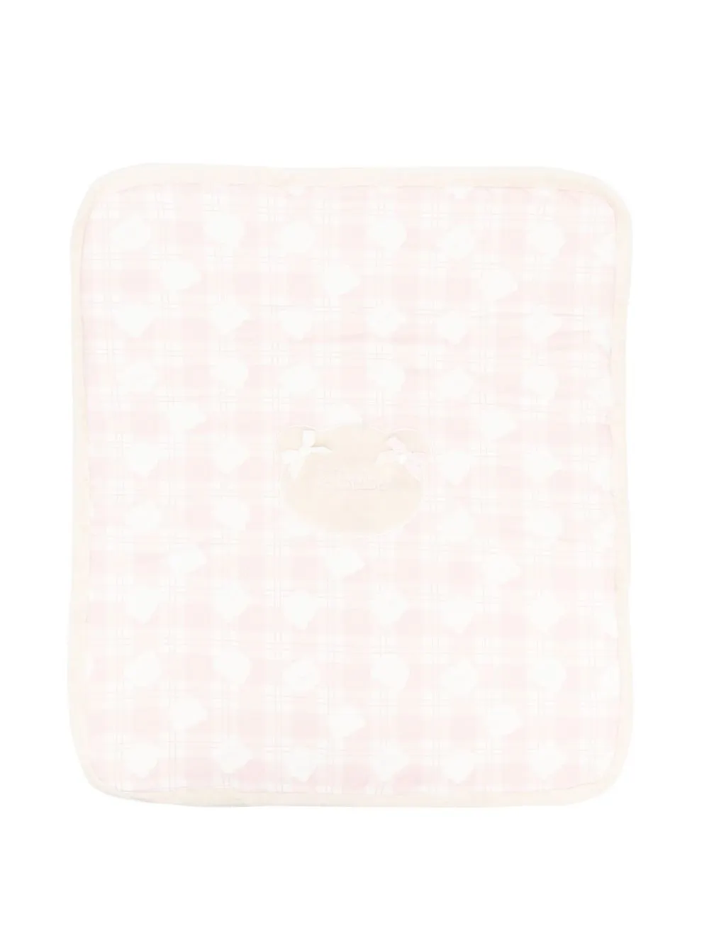 

Le Bebé Enfant bear-motif check pattern blanket - White