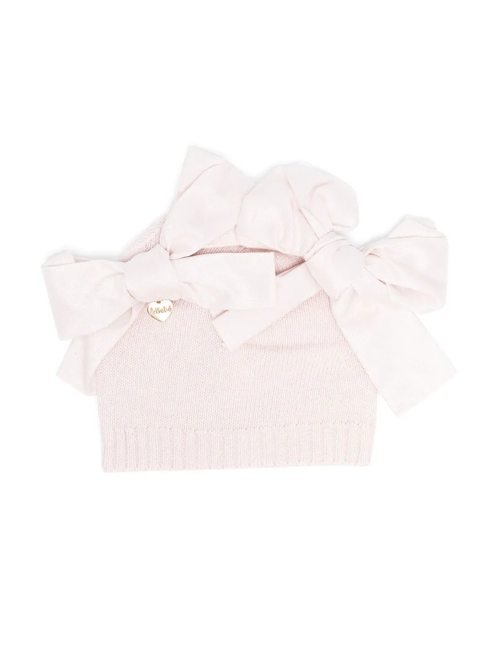 

Le Bebé Enfant bow-detail knitted hat - Pink