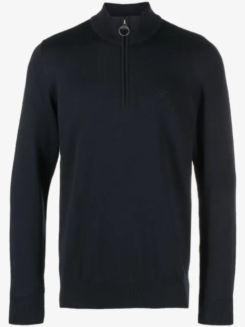 Barbour pull zippé à logo brodé