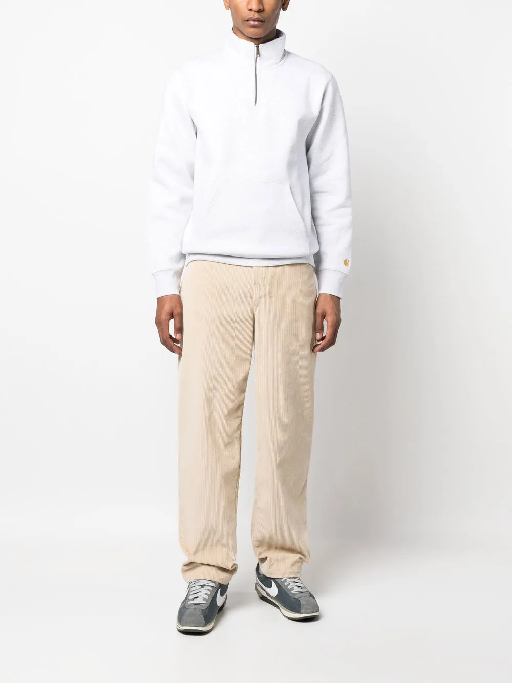 Carhartt WIP Sweater met halve rits - Wit