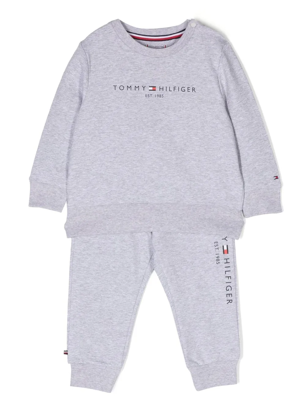 

Tommy Hilfiger Junior traje deportivo con logo estampado - Gris