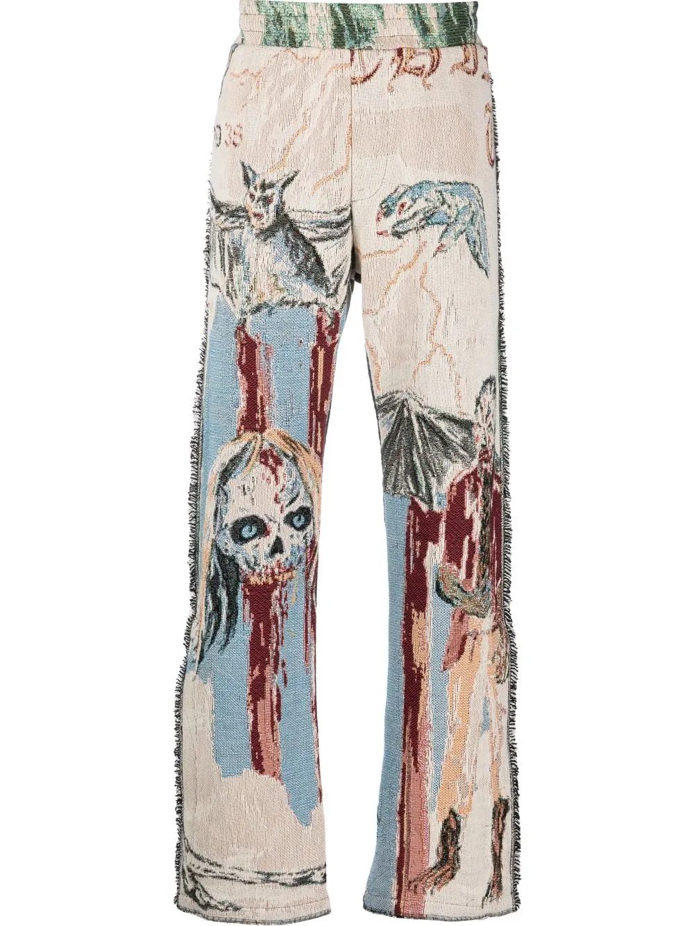 

AMIRI graphic-print straight-leg trousers - Neutrals