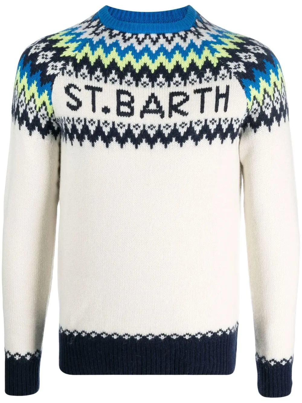 

MC2 Saint Barth patterned intarsia-knit jumper - White