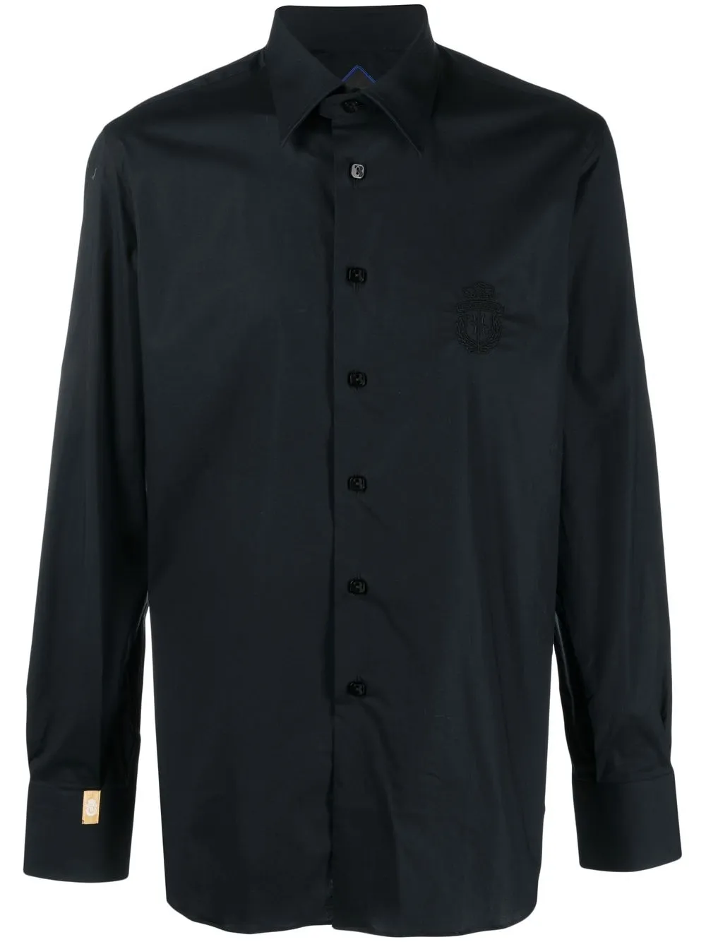 

Billionaire camisa manga larga con logo bordado - Negro