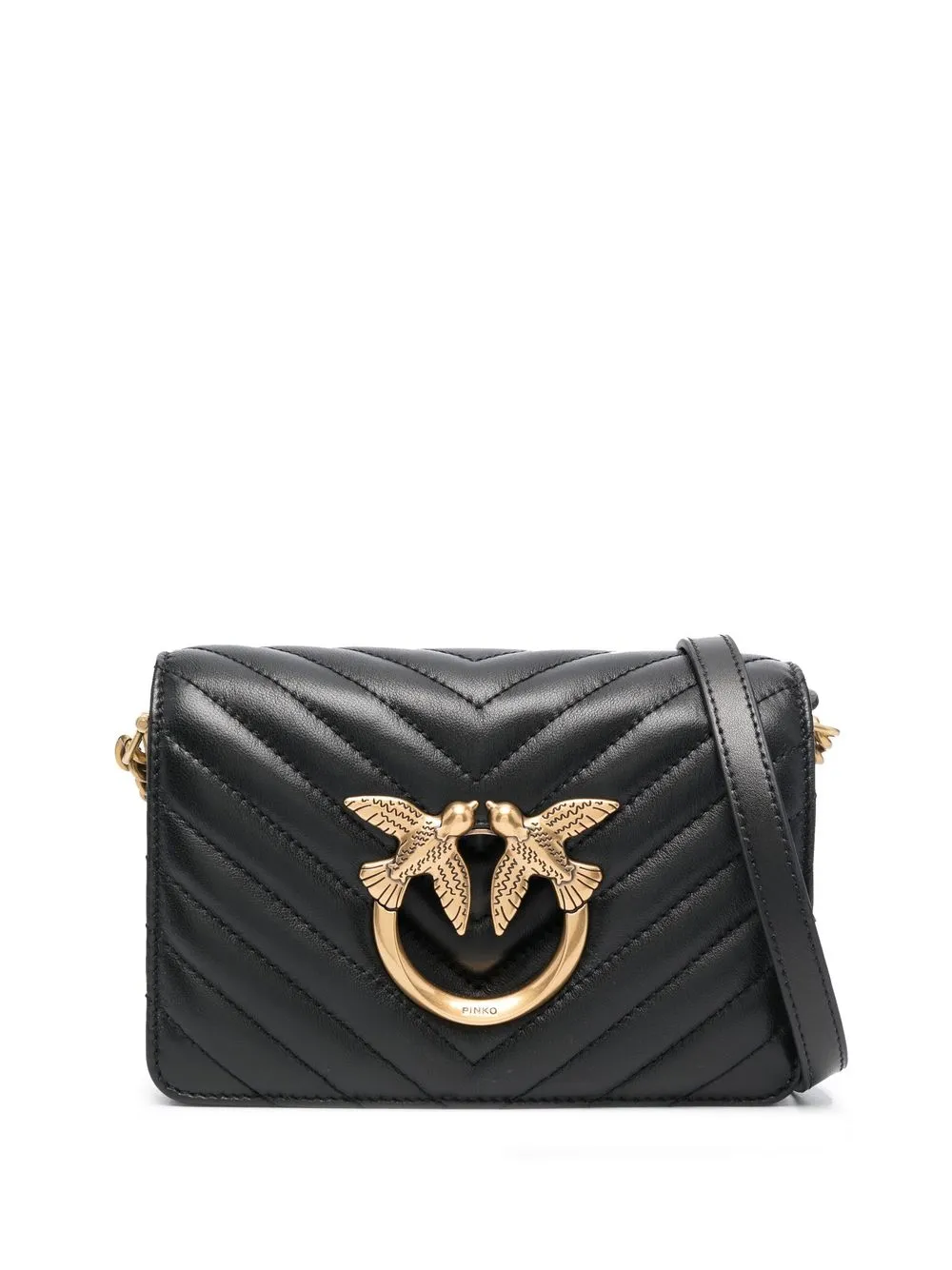 

PINKO Love Birds-buckle shoulder bag - Black