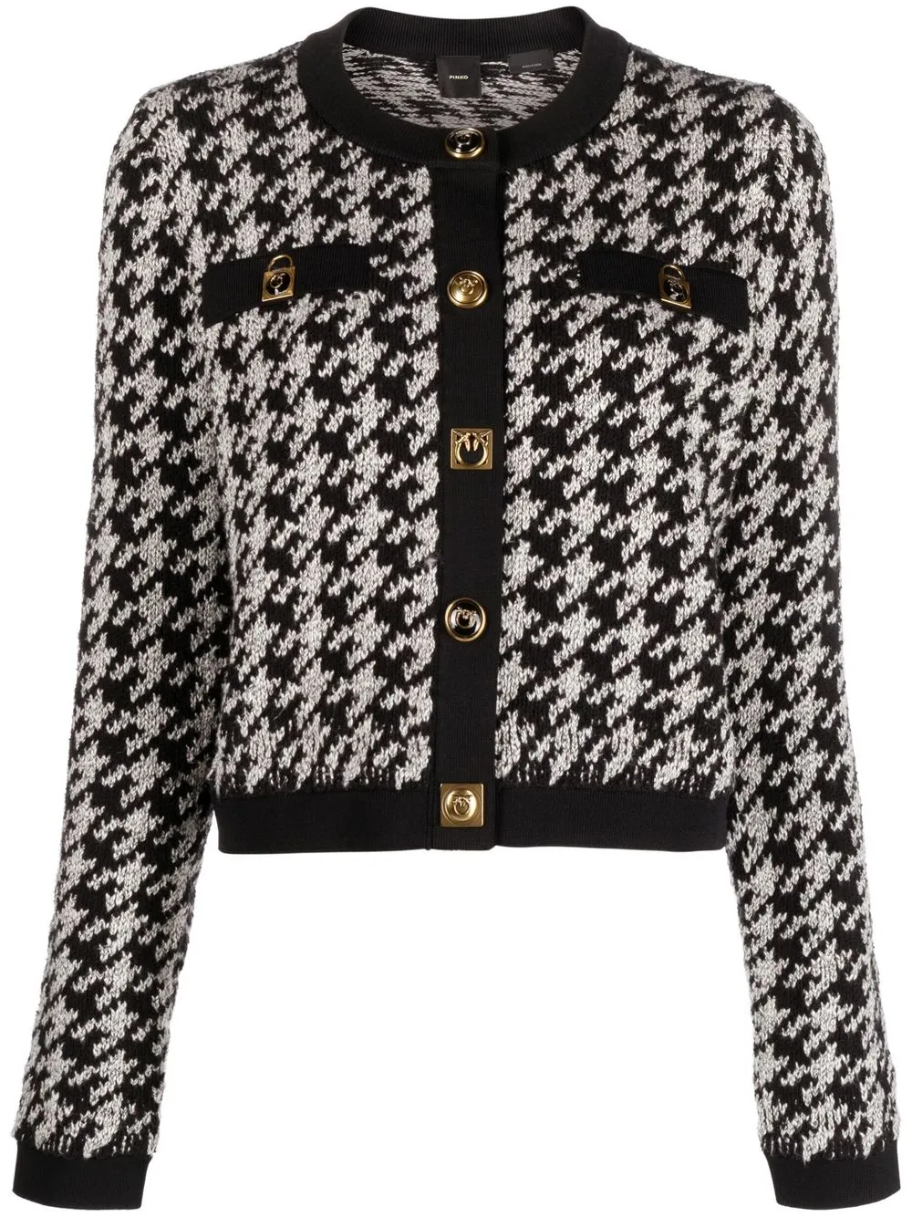 

PINKO houndstooth knitted cardigan - White