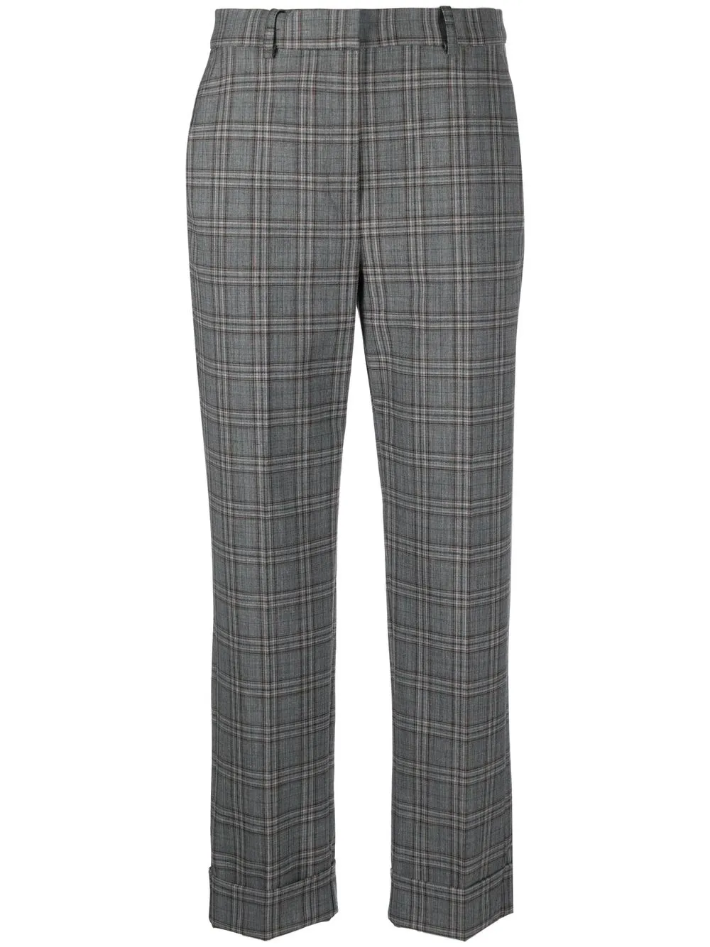 

PINKO cropped checked trousers - Grey