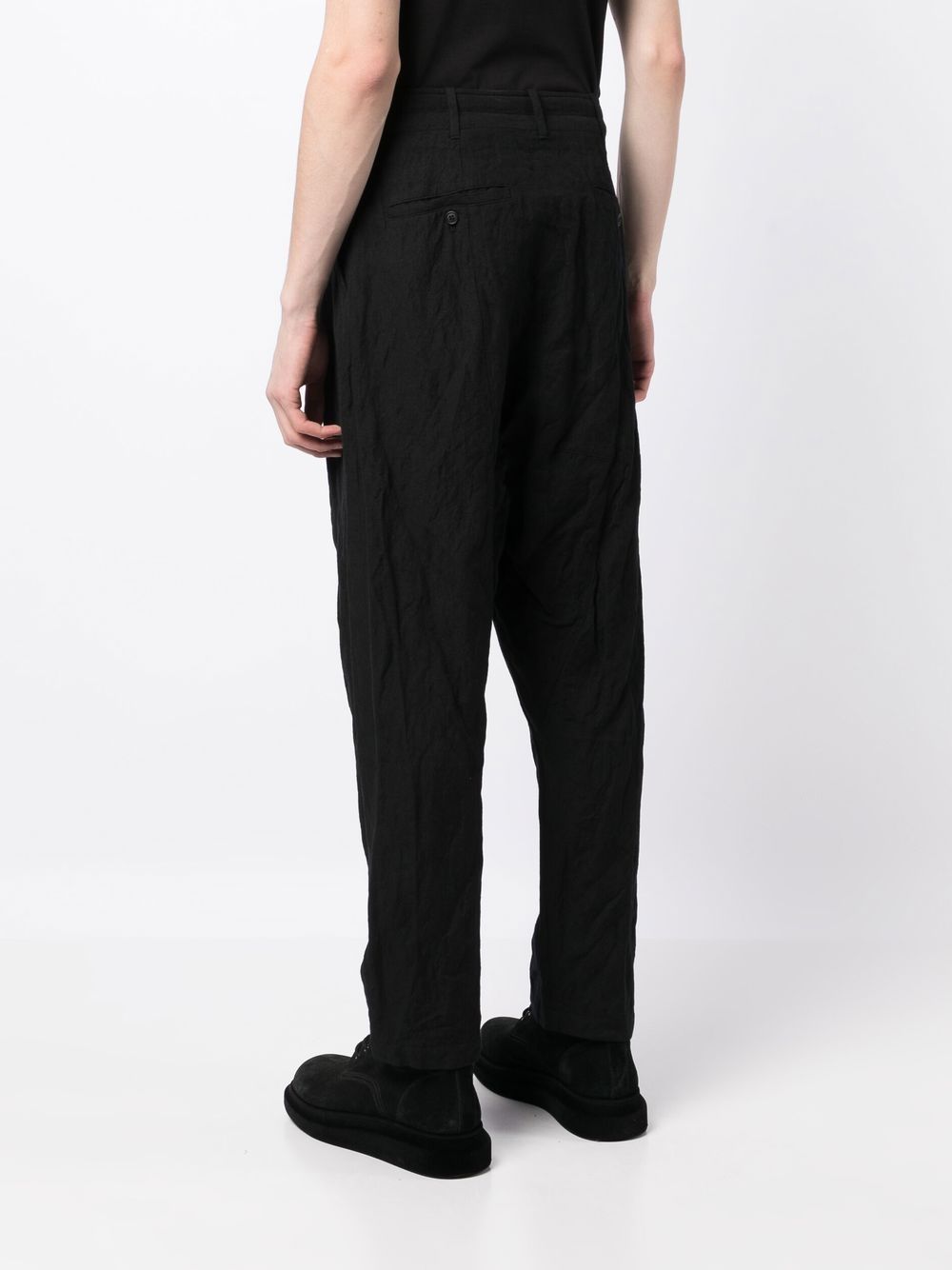 Shop Forme D'expression Four-pocket Drop-crotch Trousers In Black