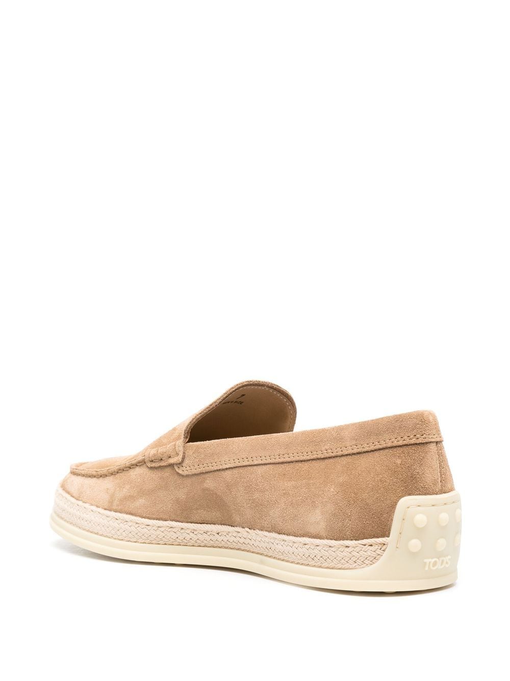 Shop Tod's Suede Espadrille Loafers In Neutrals