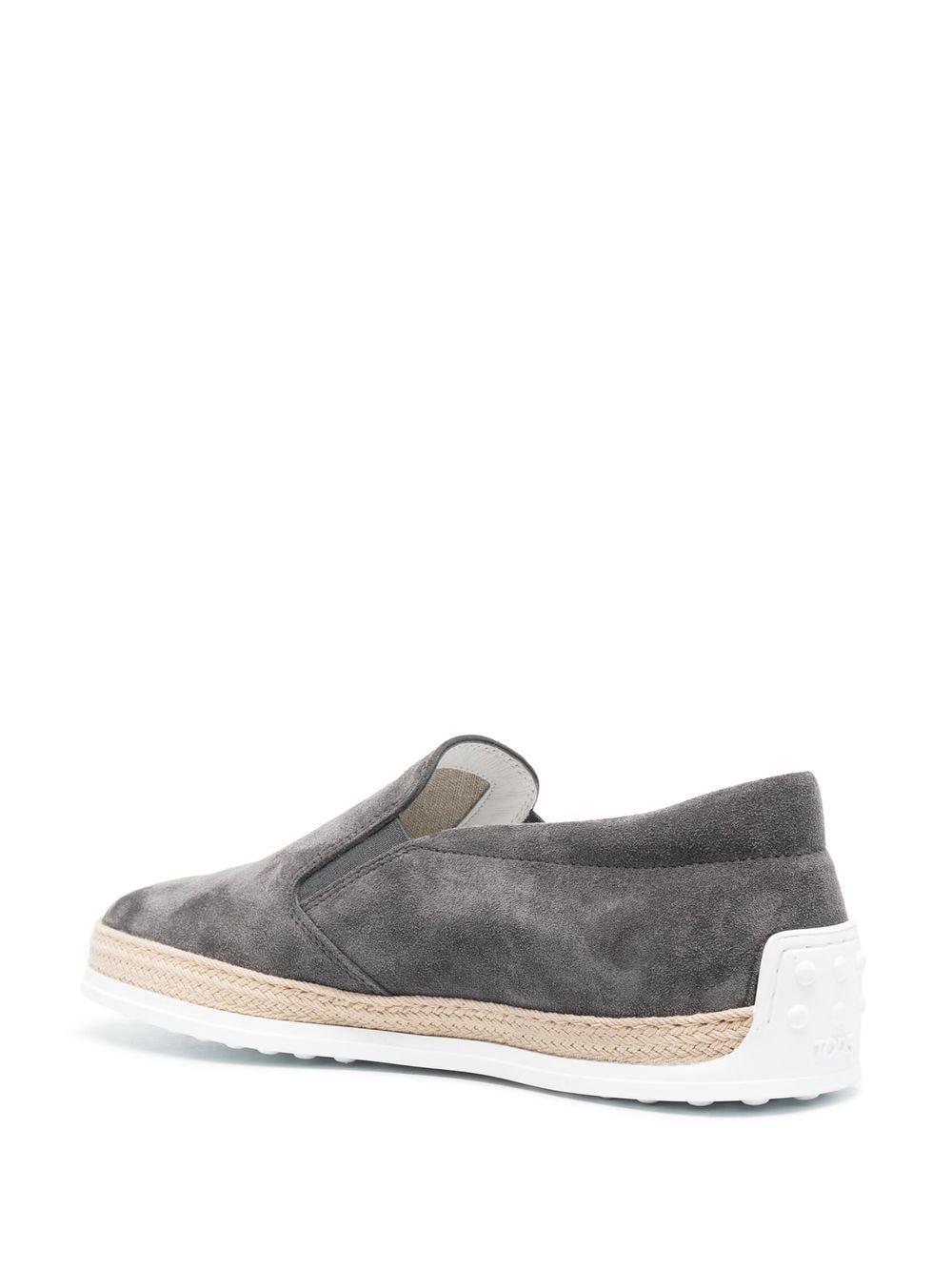 Shop Tod's Suede Slip-on Loafers In Grey