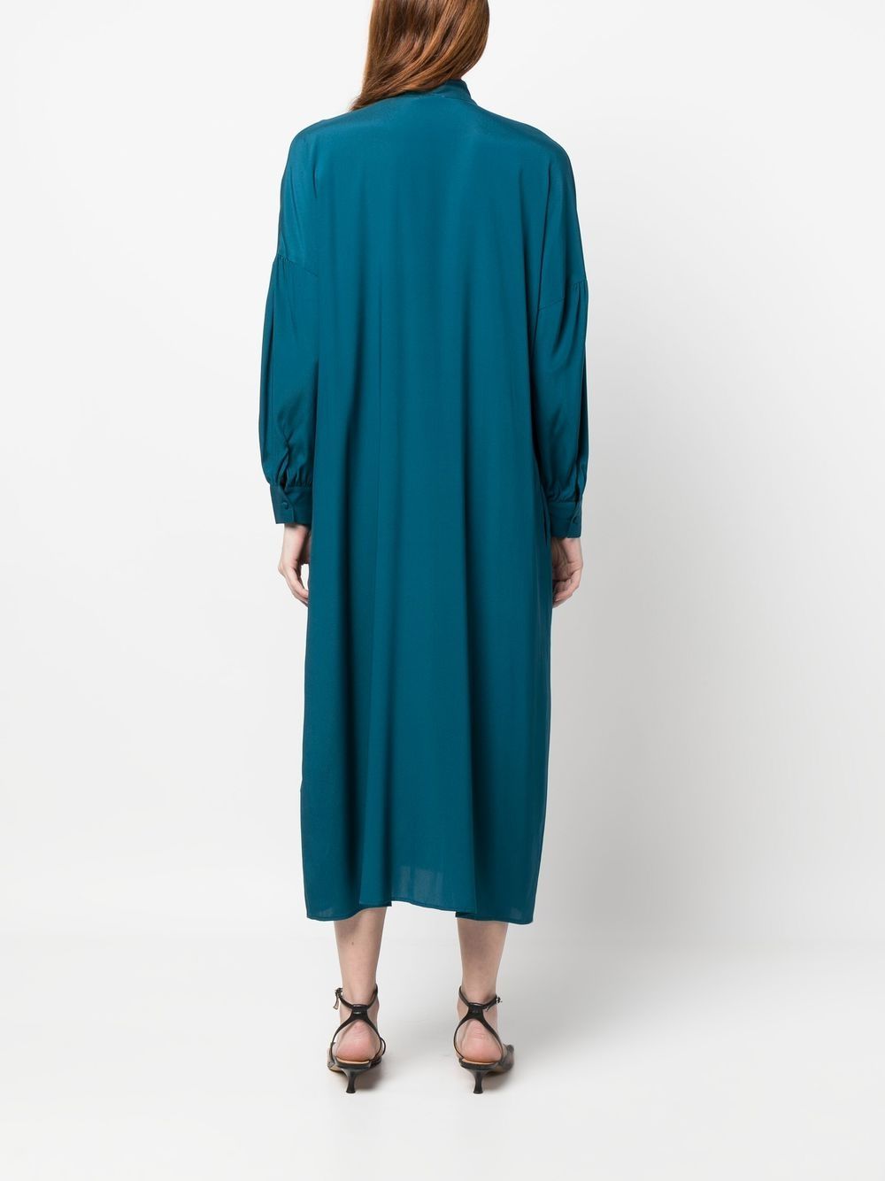 Shop Paula Scarf-detail Midi Dress In Blue