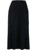 PAULA high-waisted suede midi skirt - Blue
