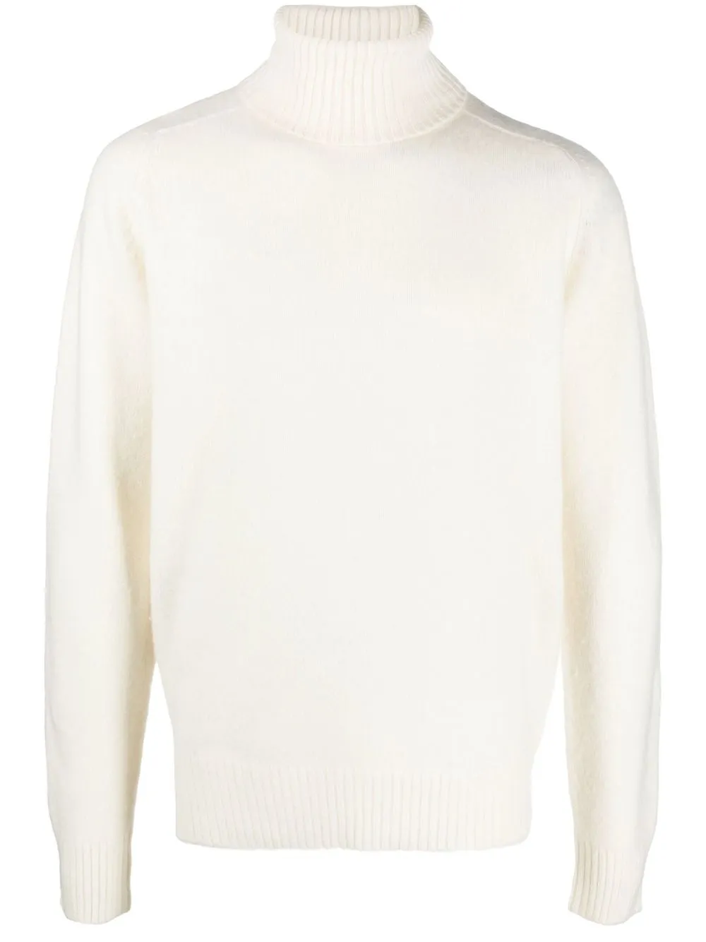 

Paltò roll-neck merino wool-cashmere blend jumper - White