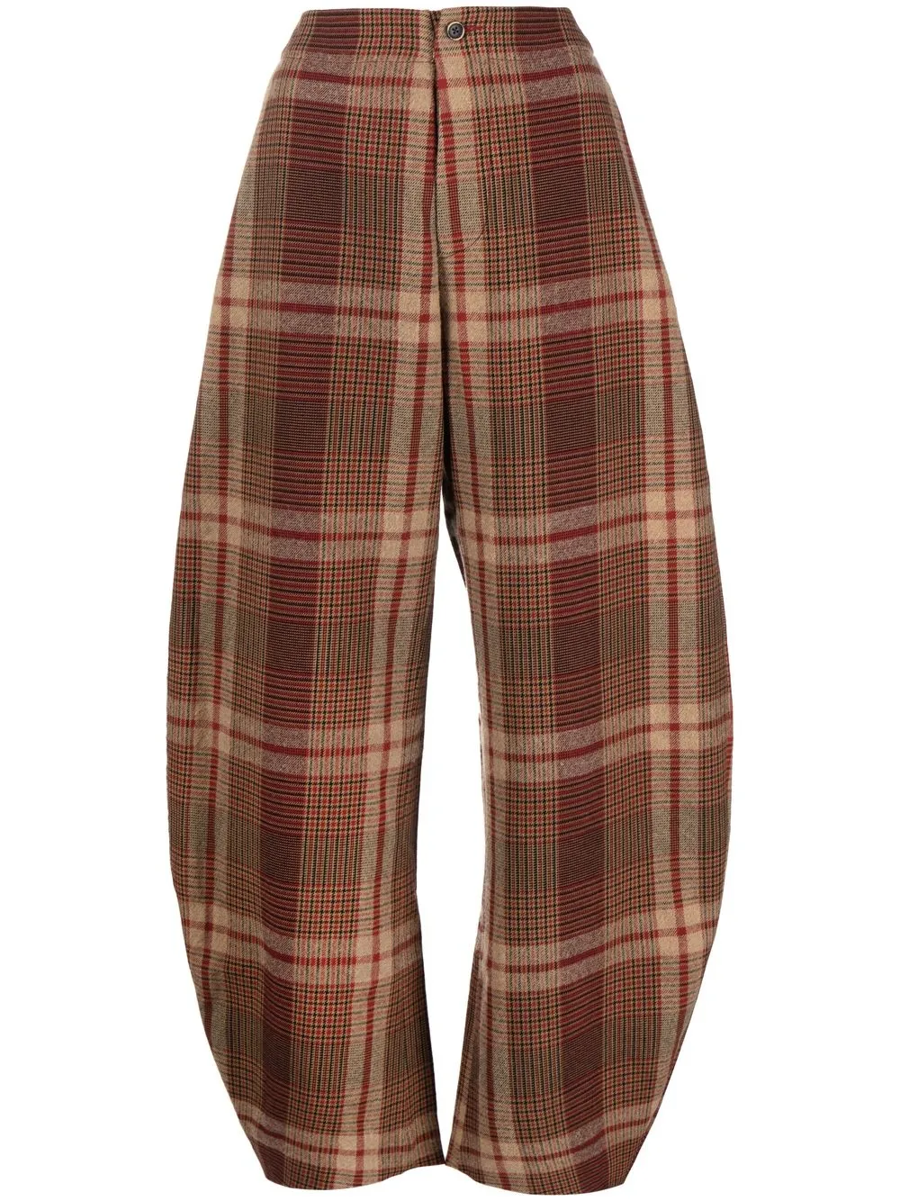 

Uma Wang checked wide-leg trousers - Brown