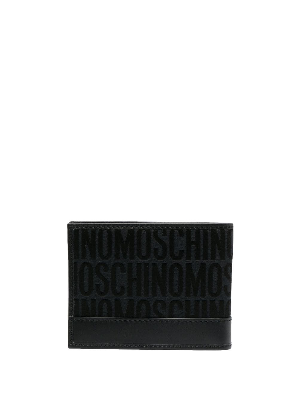 Shop Moschino Logo-print Bi-fold Wallet In Schwarz