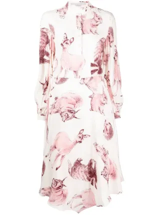 Stella McCartney プリント シルクドレス | ホワイト | FARFETCH JP
