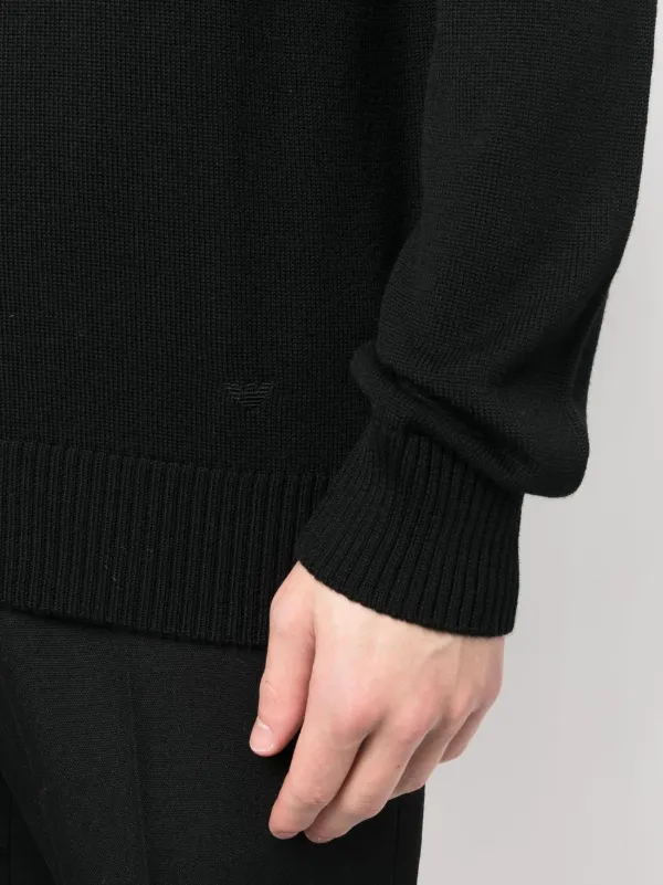 Emporio Armani クルーネック セーター | ブラック | FARFETCH JP