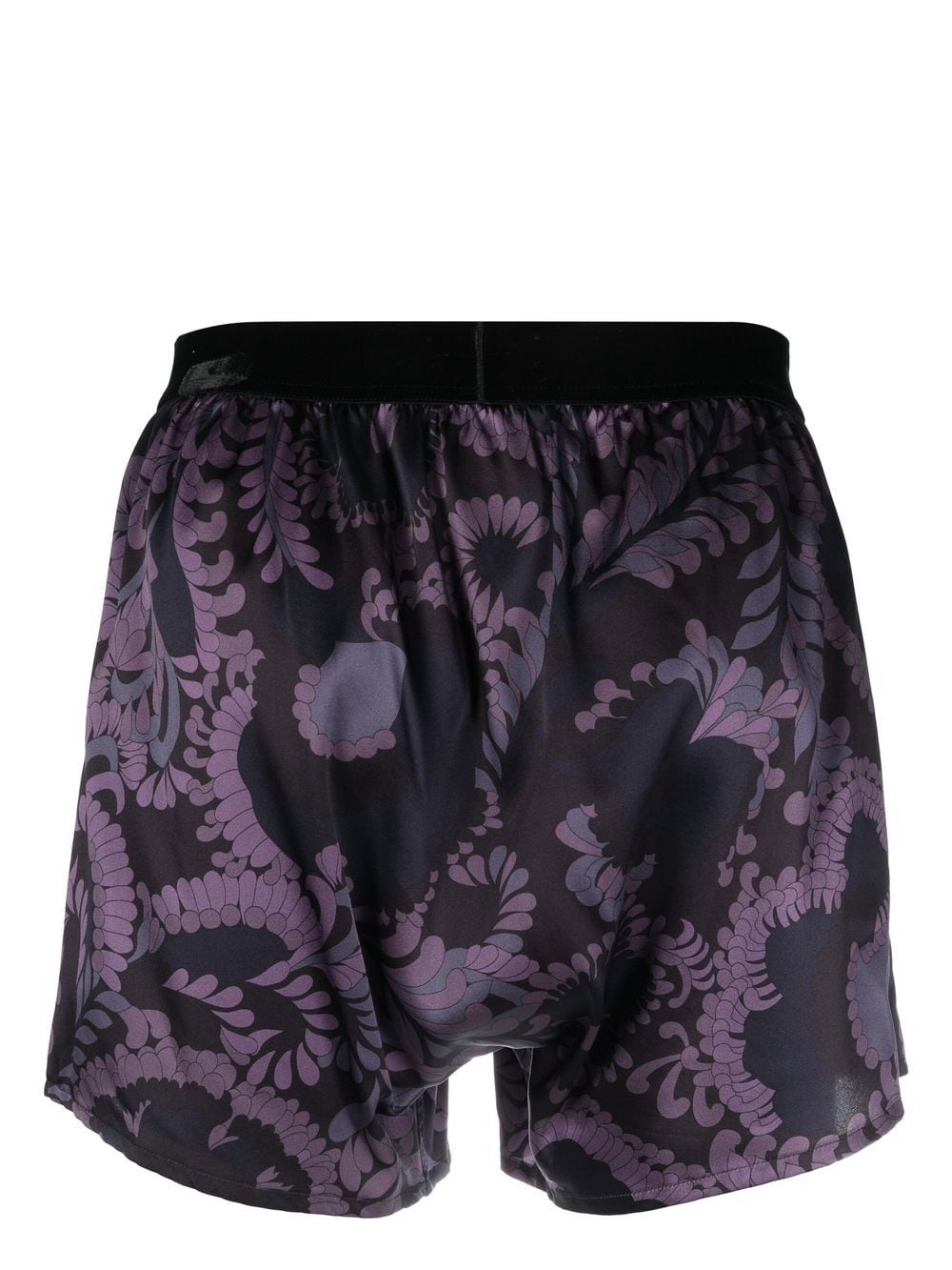 Shop Tom Ford '70s Paisley Floral Swim Shorts In Purple