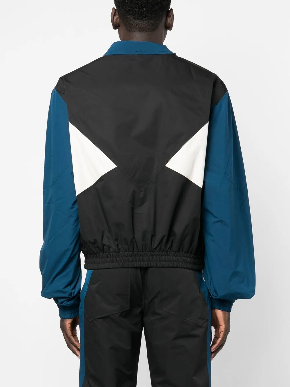 Rhude Colour-block Zip-up Sports Jacket In Black