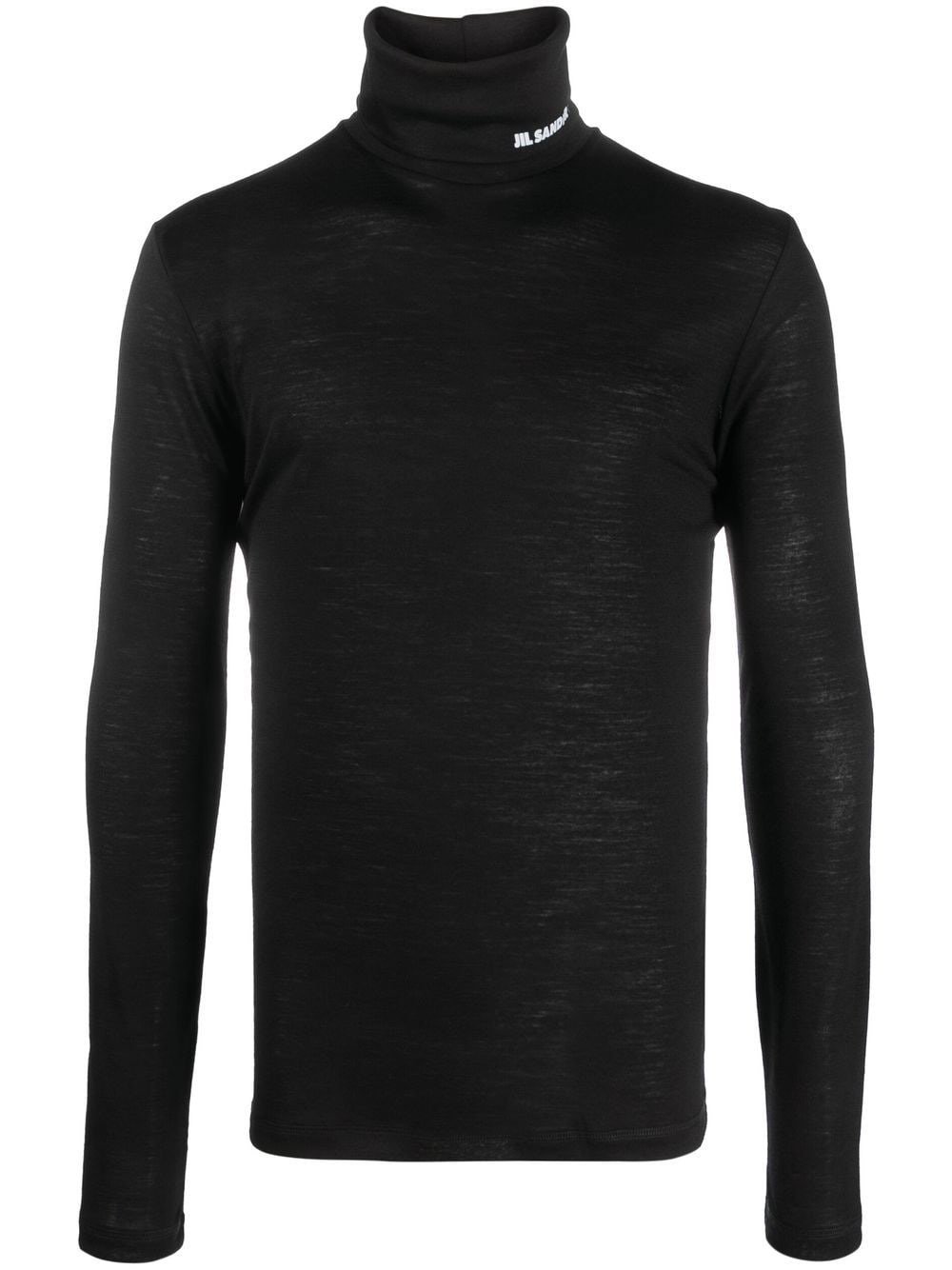 Jil Sander logo-print roll-neck jumper - Black