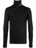 Jil Sander logo-print roll-neck jumper - Black