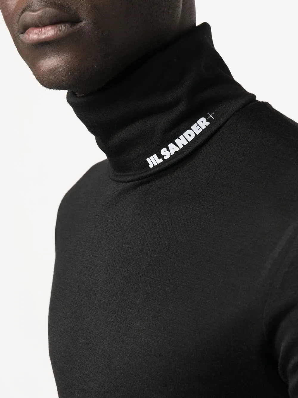 Jil Sander Logo-print Roll-neck Jumper in Black, view 5