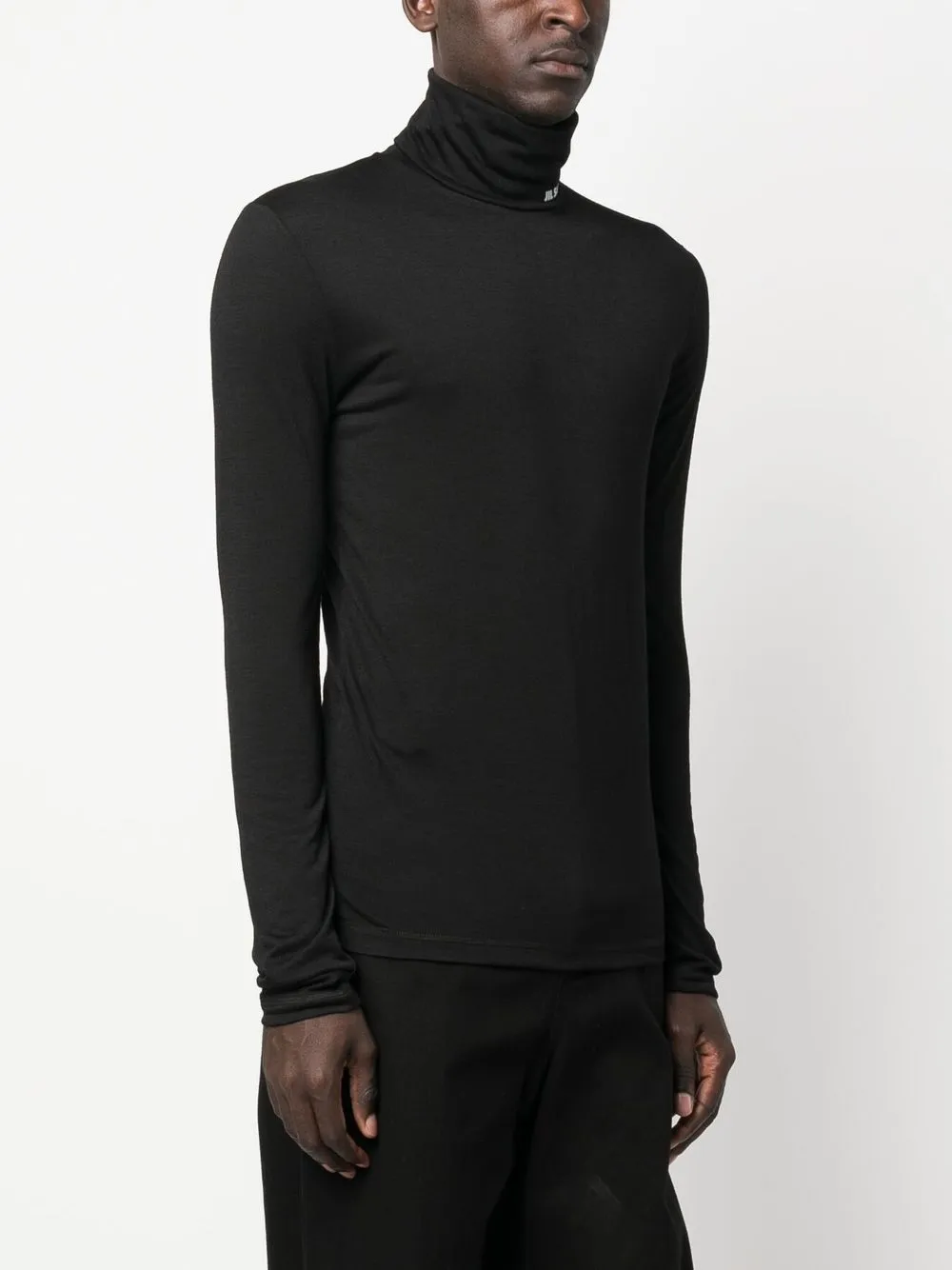 Jil Sander Logo-print Roll-neck Jumper in Black, view 3