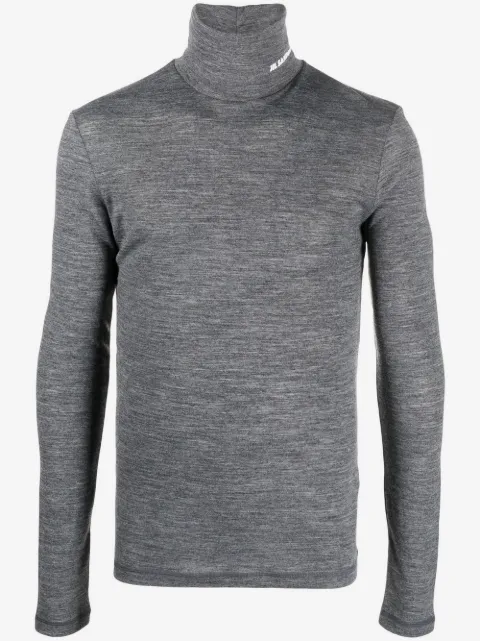 Jil Sander logo-print roll-neck jumper