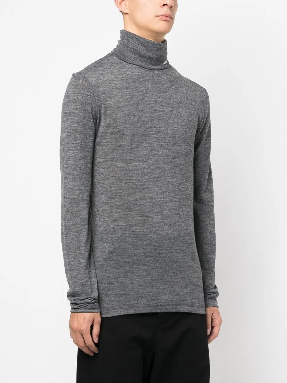 Jil Sander Logo-print Roll-neck Jumper In Grey