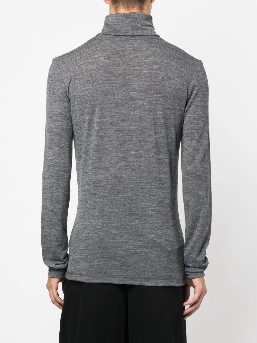 Jil Sander Logo-print Roll-neck Jumper In Grey