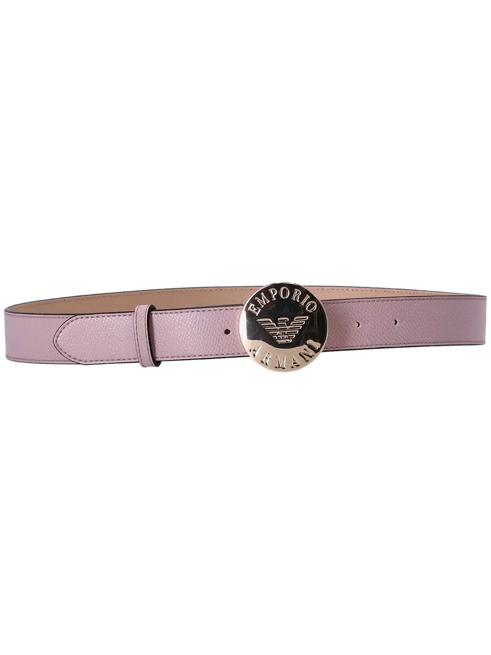 

Emporio Armani medallion-buckle leather belt - Pink