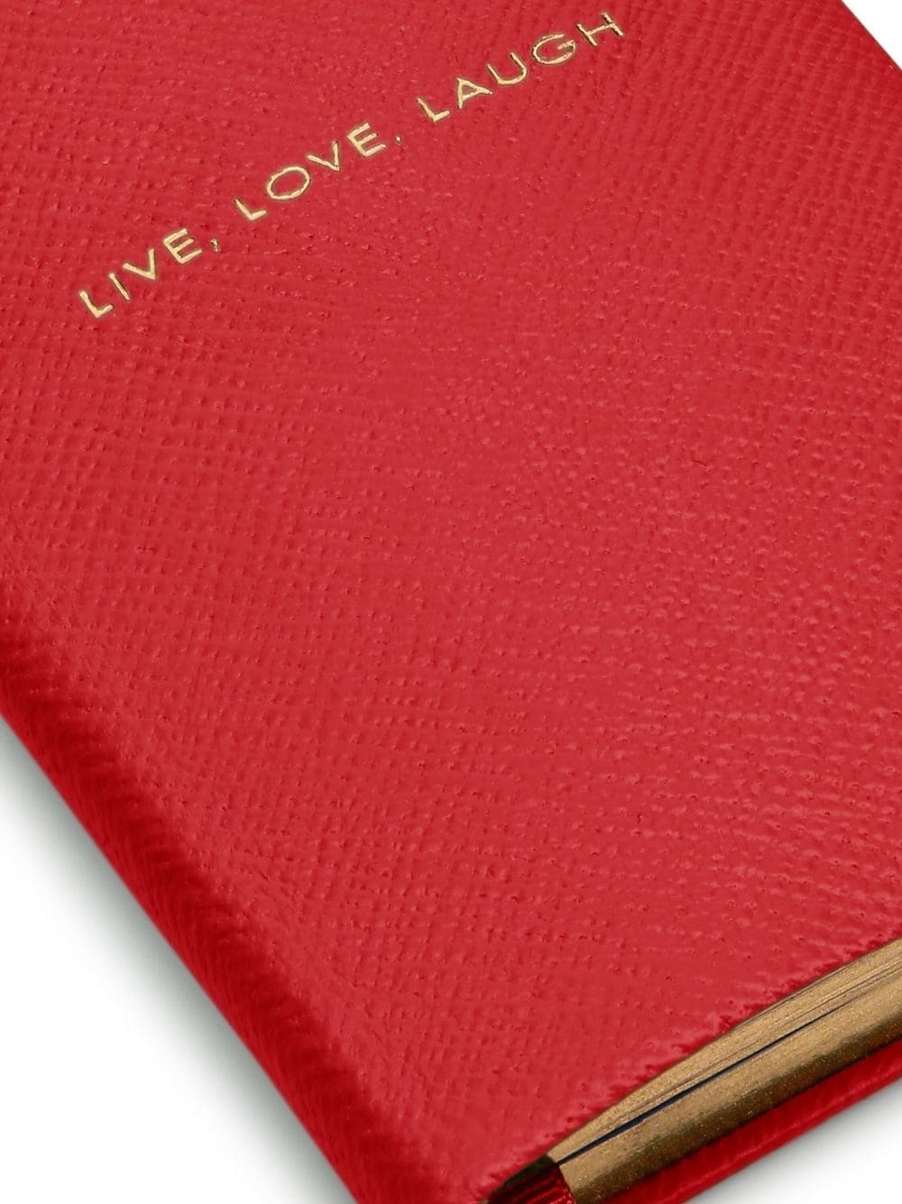 Shop Smythson Live, Laugh, Love Leather Notebook In Rot